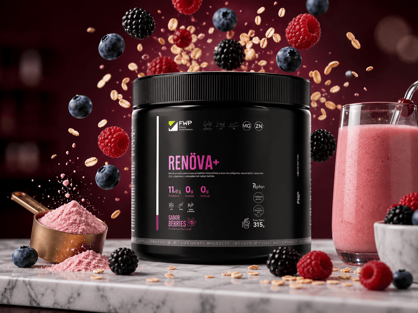 Frasco negro auténtico de RENÖVA+.